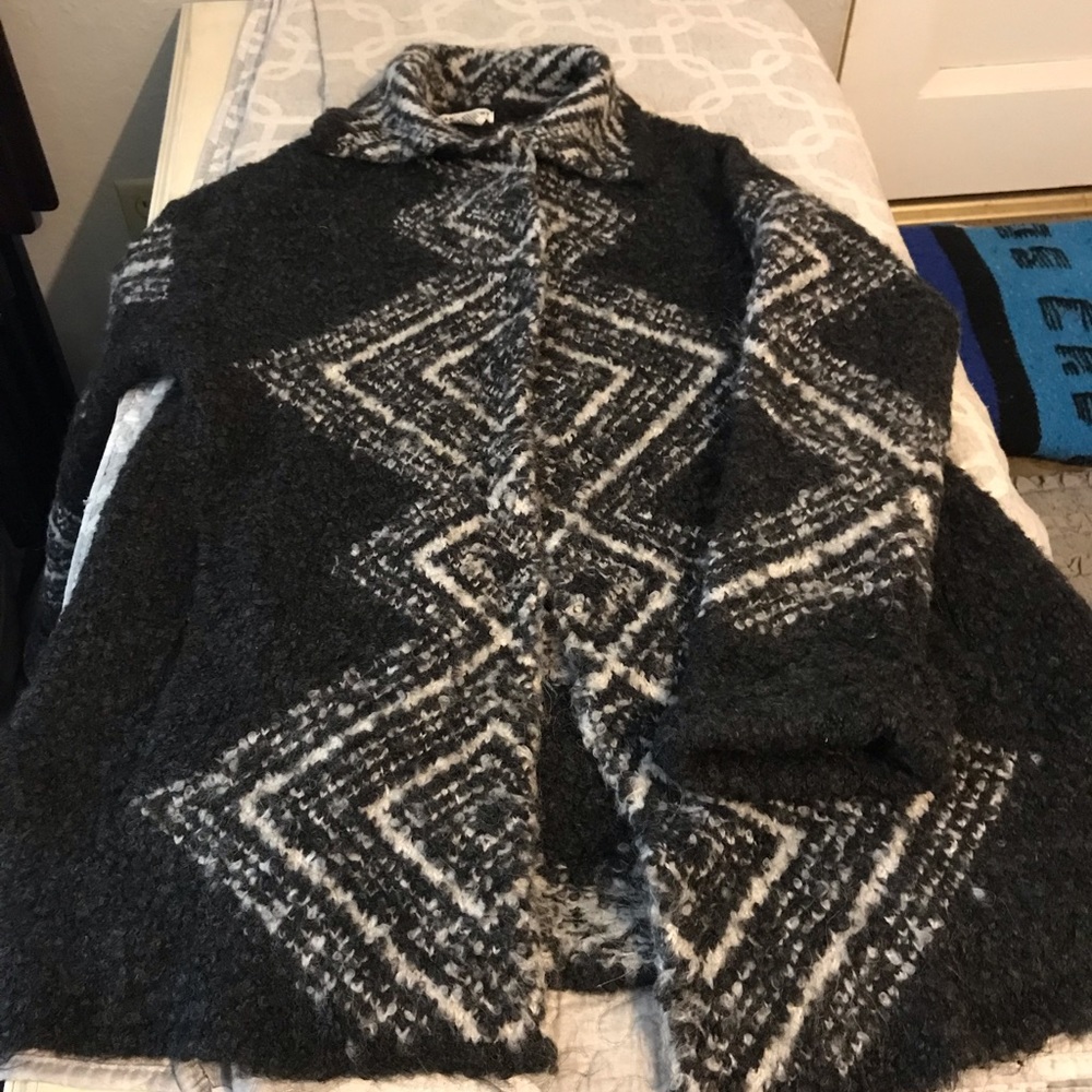 Knee length sweater Black/White